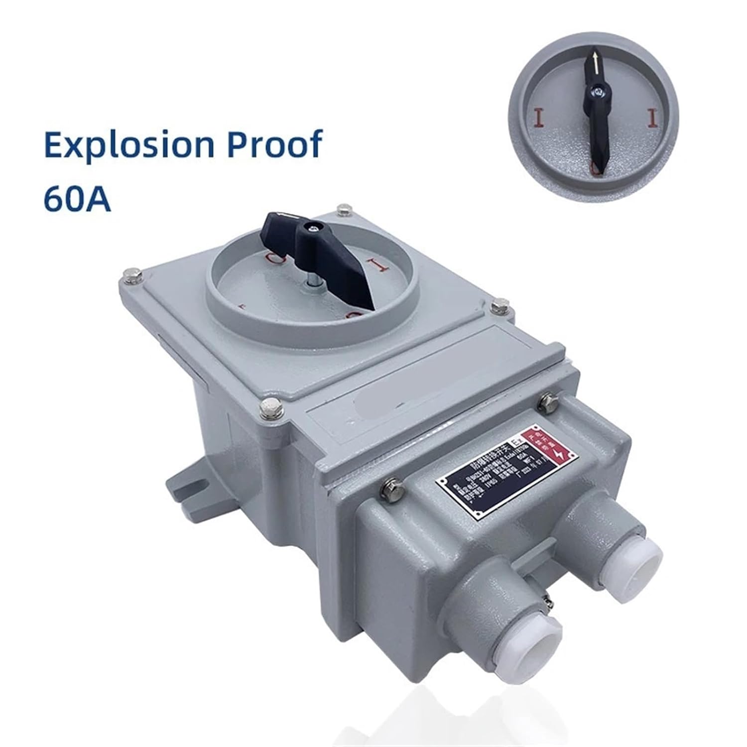 Rotary Switch with Aluminum Shell Three-Phase 380V 60A Start Stop Control 1Pcs