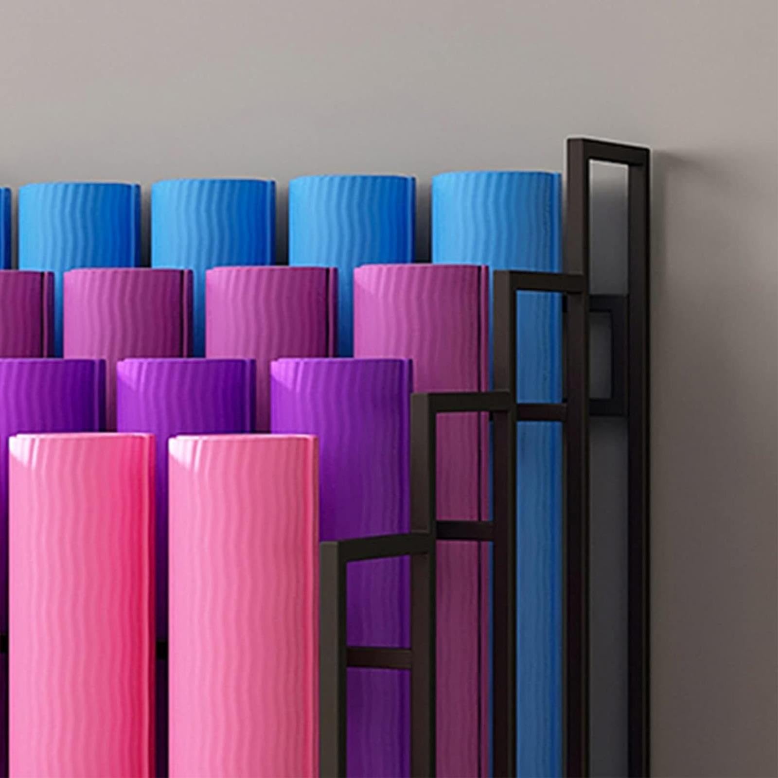 Scaffale portaoggetti per tappetino da yoga, organizer resistente per palestra domestica, supporto mobile per 20 tappetini, soluzione per riporre attrezzature per il fitness