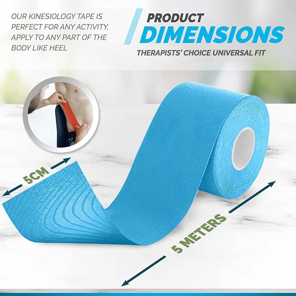 Image of Gadget DEALS-waterproof | Kinesiology Tape for pain |shoulder,ankle pain, Latex Free Breathable(5 m X 5 cm)- sports tape for injury |sports tape for muscles | kinesiology tape for physiotherapy | Pain Relief Bandage