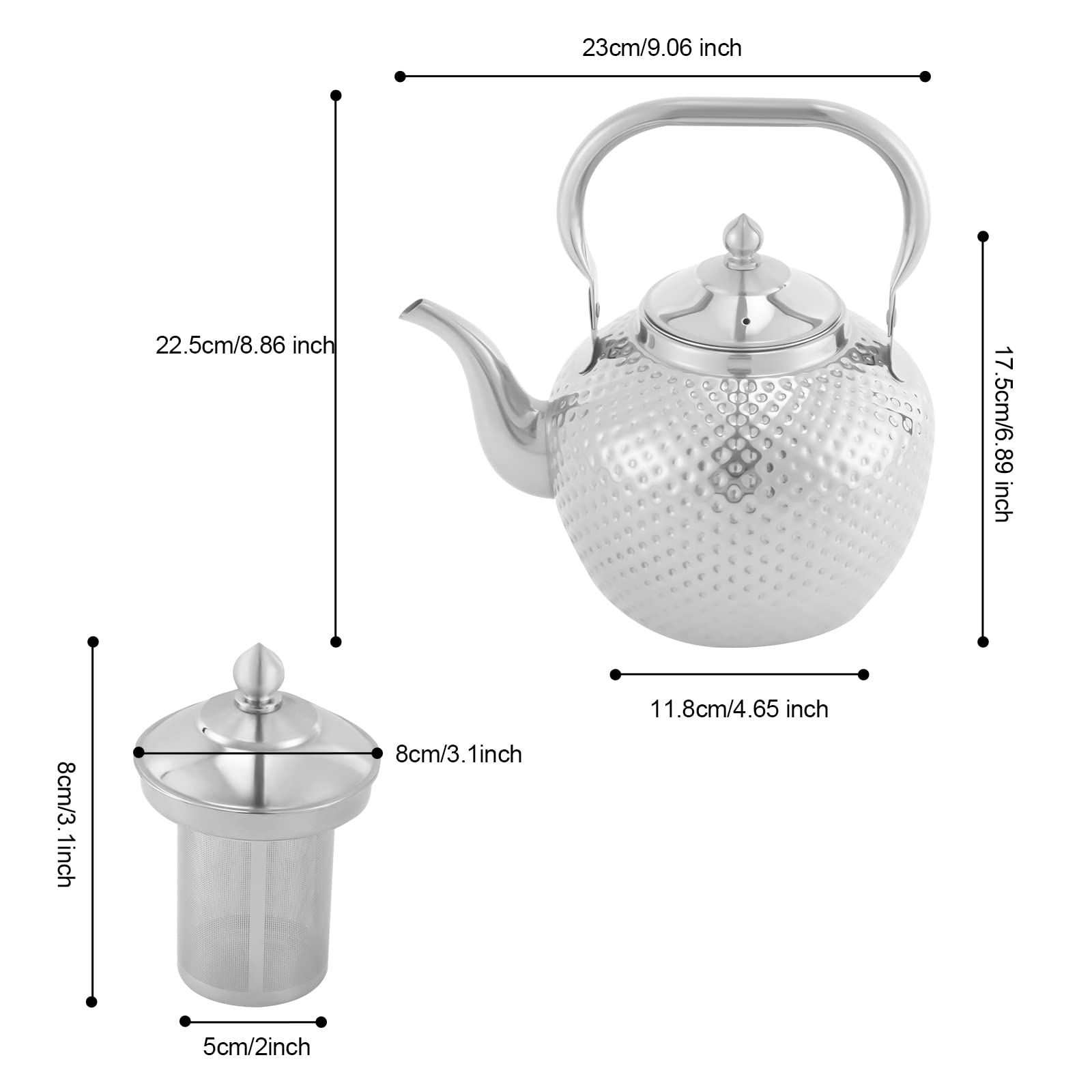 glazen theepot 1.5l 3-delige theepot met geïntegreerde roestvrijstalen glazen theepot 1.5l 3-delige theepot met geïntegreerde roestvrijstalen