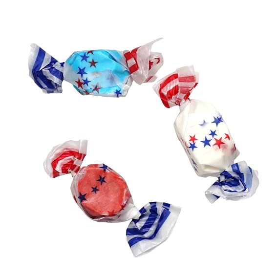Red White & Blue Candy Taffy, 1 Pound, Patriotic Candy, 4th of July Candy