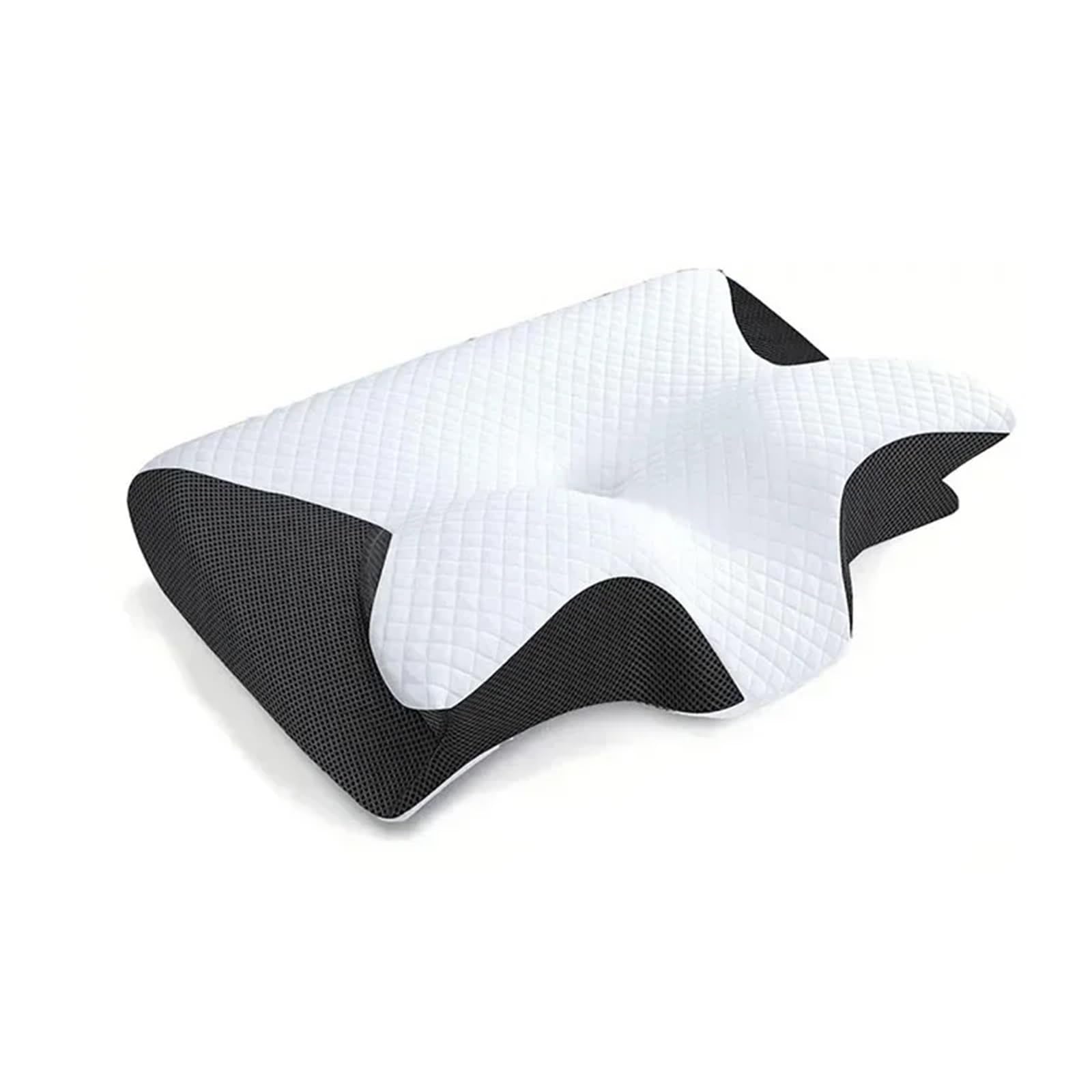 Dvmsief Black Latex Pillow Memory Foam Protection Slow Rebound Pressure Reduction Butterfly Pillow Ergonomic Horn Neck(Black)