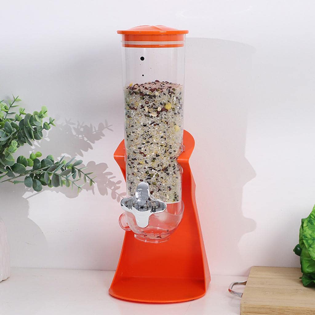 Dispenser di Cereali da Cucina Dispenser di Alimenti Secchi Salvaspazio Scatola di Conservazione del Grano Secchio di Riso di Farina d'avena, per Riso casalingo Dispensa da Cucina, Arancione