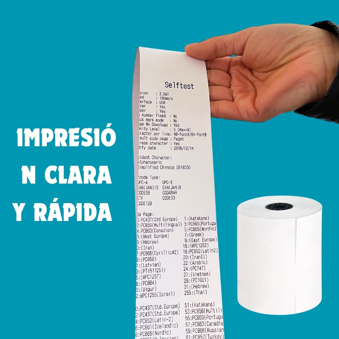 Double Dragon Rollo de Recibo Térmico Premium de 80 x 80 mm para Impresora EPOS, Terminal POS, Caja Registradora [Paquete de 10]