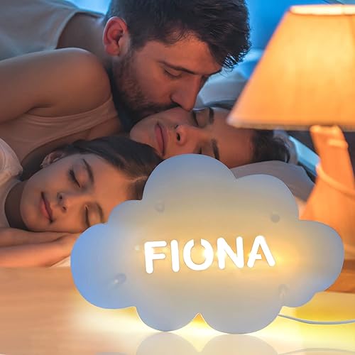 Miniatura 3 de Luz nocturna personalizada para niños, niñas, niños, lindo nombre de nube grabado, lámpara de pared acrílica, regalos personalizados para decoración