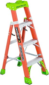 Louisville Ladder 4-foot Fiberglass Cross Step Ladder, 300-Pound Load Capacity, Type IA, FXS1504