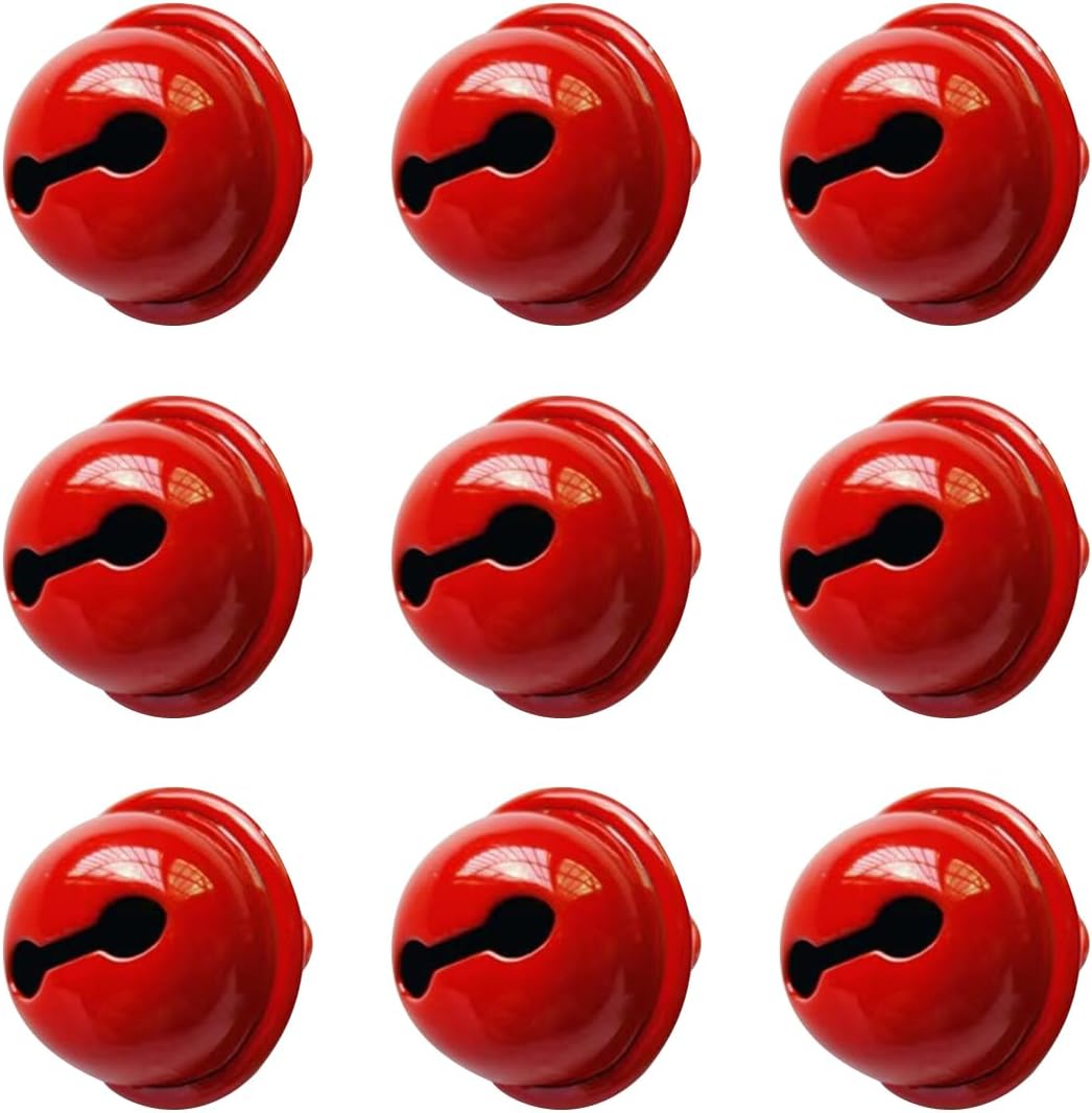 17mm Little Jingle Bell for Christmas Decoration, Metal Electroplated Hanging Tinkle Bell, Craft Festival Decoration Bell Accessories-Red 50pcs