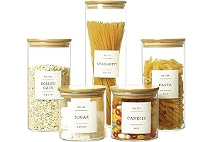 Exceptional Glass Pantry Jars with the Convenience of Preprinted Labels