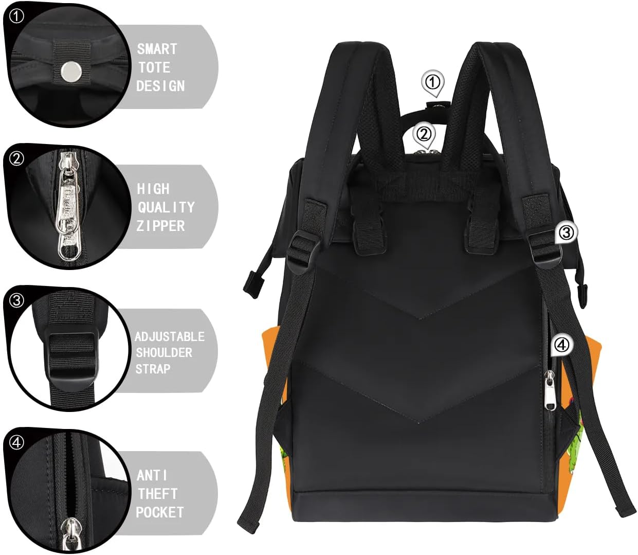 Custom Dinosaur-Diaper-Bag for-Baby-Boys Large Waterproof Nappy-Backpack for New Dad Mom Gifts
