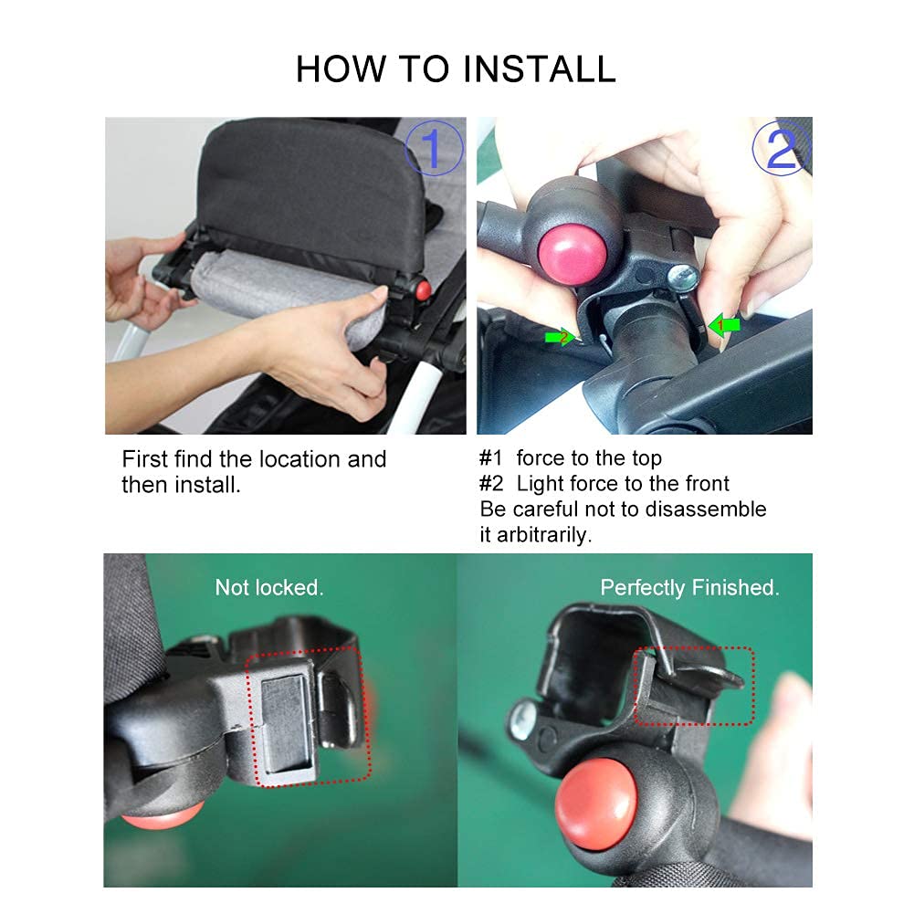 Zerodis Reposapiés Universal para Cochecitos de Bebé, 21 cm Extensible, 3 Velocidades Ajustables, Material Tela Oxford, Negro