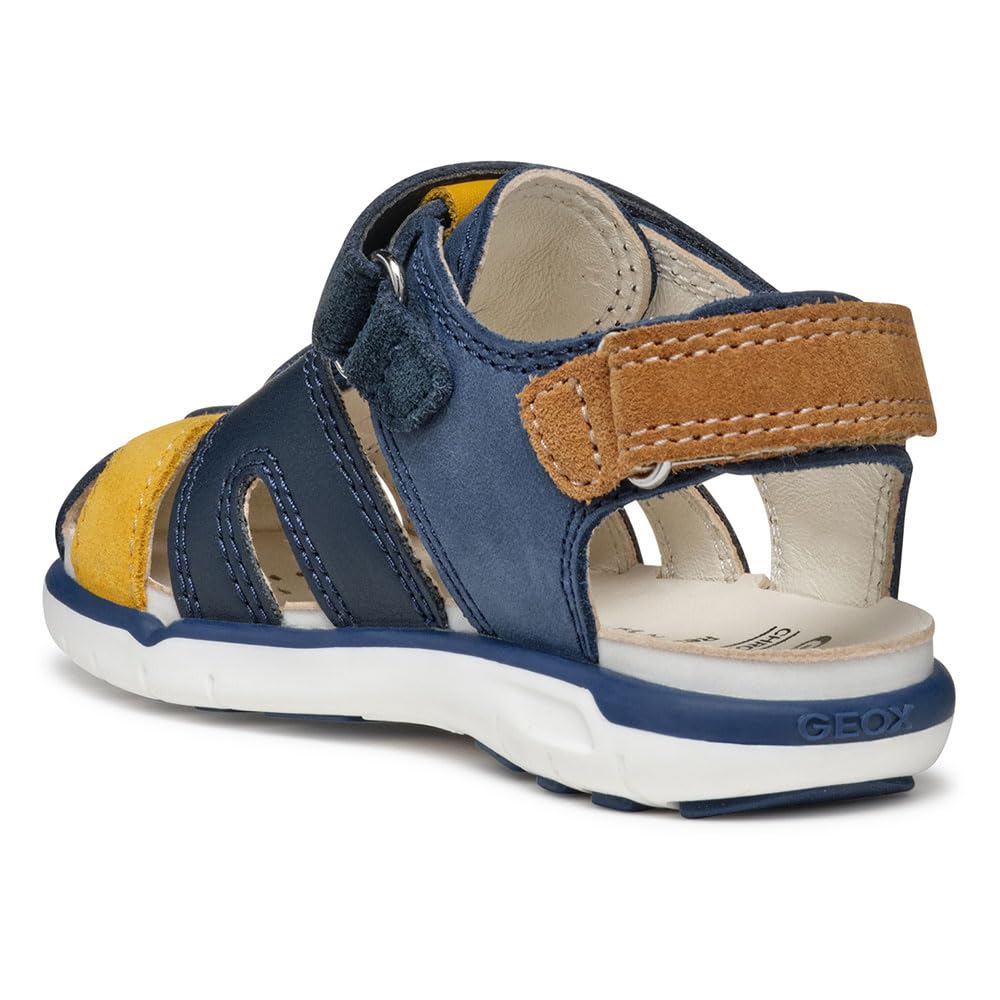 Geox B SANDAL DELHI BOY A - Sandalo Baby - Jungen, Dk Navy/Dk Yellow,