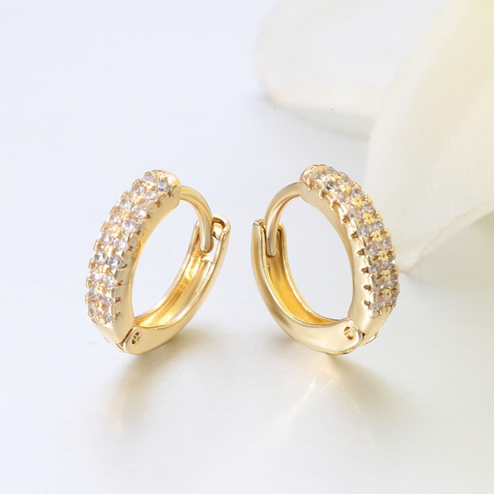 Prawdziwe złoto biżuteria z żółtego złota Au 375/585/750 kolczyki z moissanitem, klasyczne kolczyki 9K/14K/18K Gold Creole