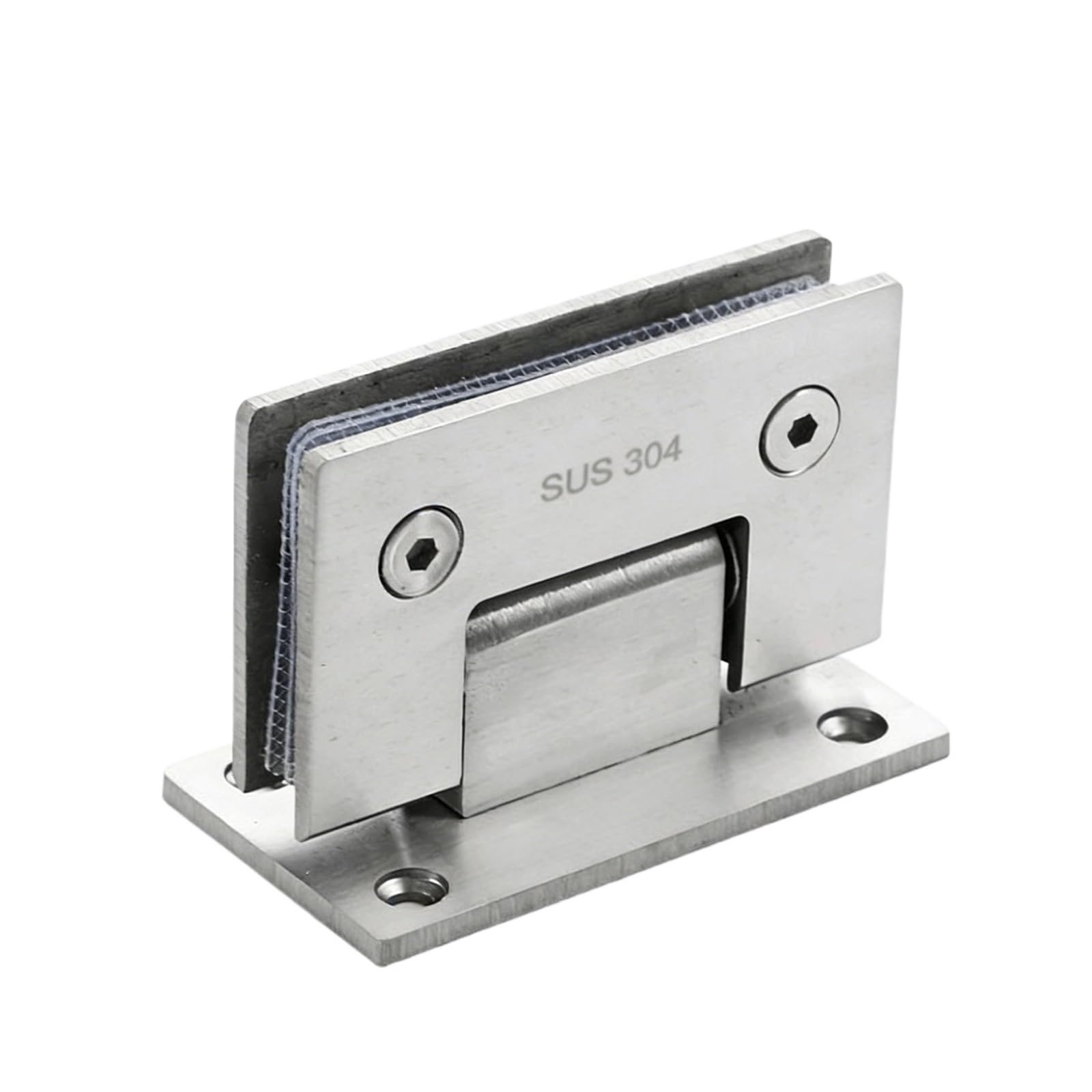 Axylqjvznc Silver 90 Degree 90°/180° Glass Clamp Hinge – 304 Stainless Steel Heavy-Duty Shower Door Or Furniture Replacement