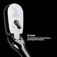 Vista 4 de Capri Tools Trinquetes, True 72 dientes, arco oscilante de 5 grados (juego de 3 piezas/perfil bajo de cabeza flexible), (Modelo: CP12000FX)
