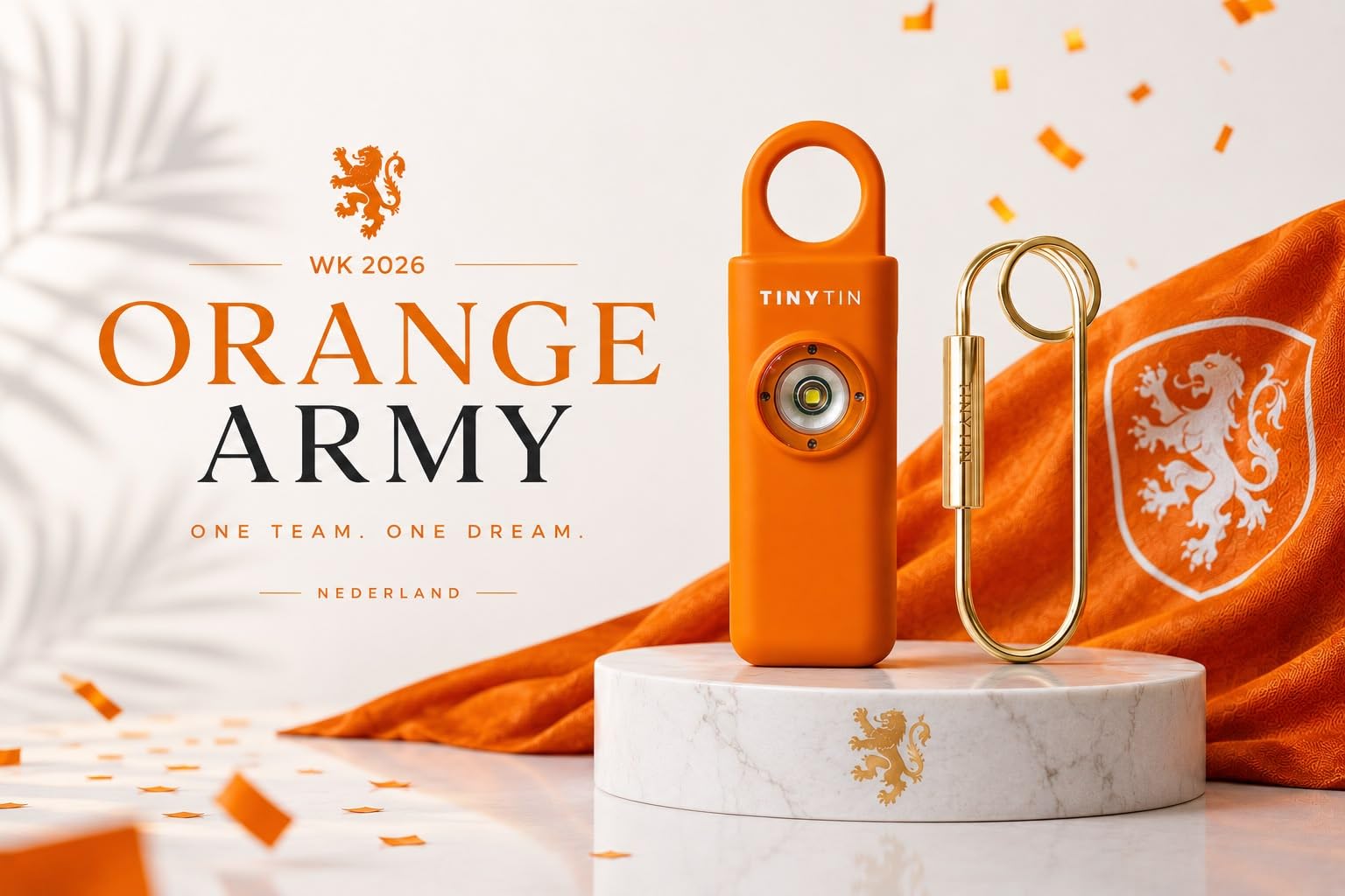 Alarme de Sécurité Personnelle 130dB Rechargeable Porte-clés - TinyTin Alarme de Panique pour Femmes avec Lumière Stroboscopique LED - Alarme d'Autodéfense pour Randonnée, Course et Voyage (Orange
