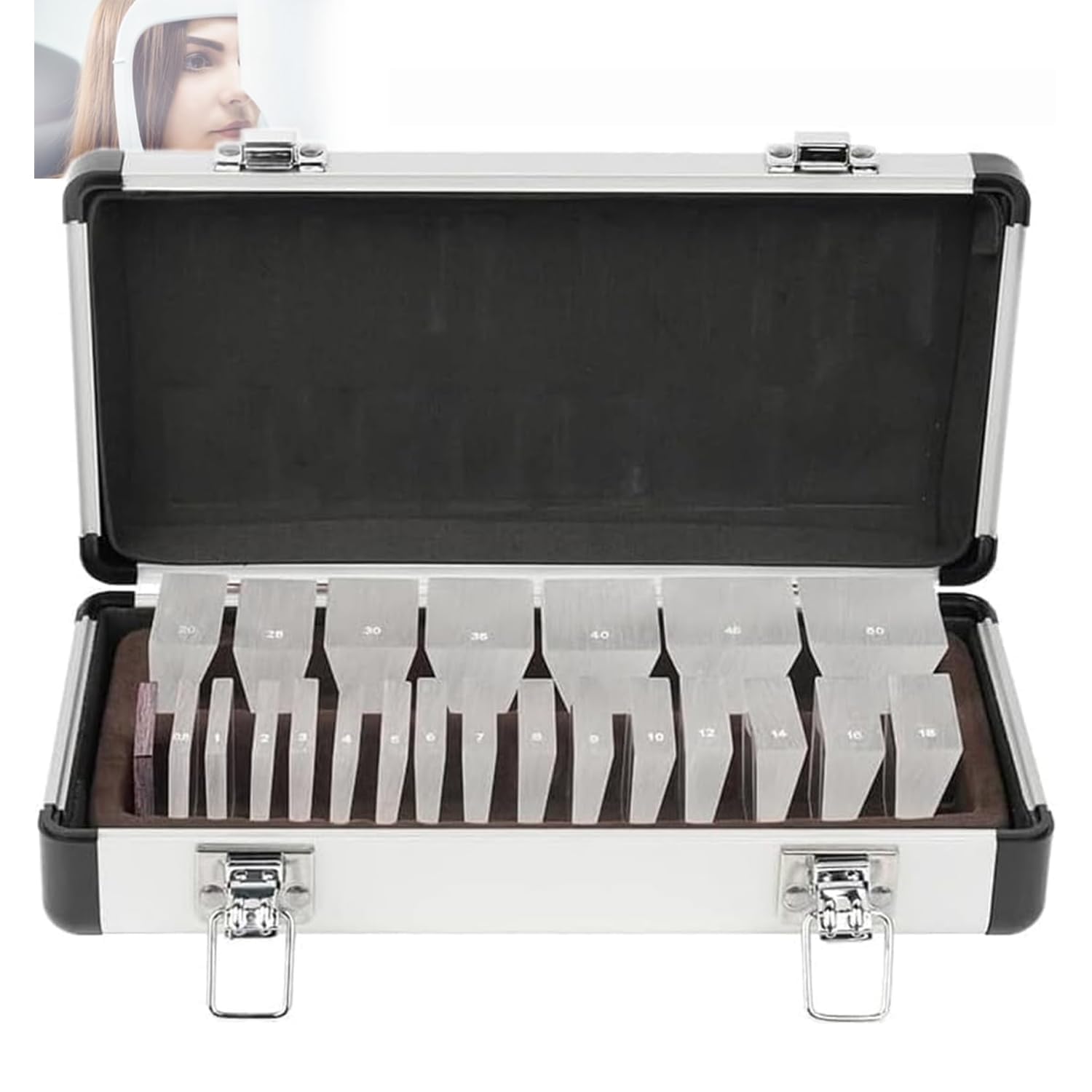 Juego de prisma oftálmico con caja de aluminio, prisma de cuña de alta precisión, 16/22 piezas para optometría y uso hospitalario, instrumentos ópticos duraderos y fiables