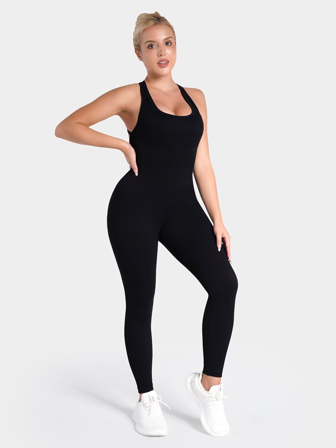 Sunzel Jumpsuits for Women Backless, Seamless Workout One Piece Bodycon Bodysuits, Butt Scrunch Leggings Unitard - Image 2