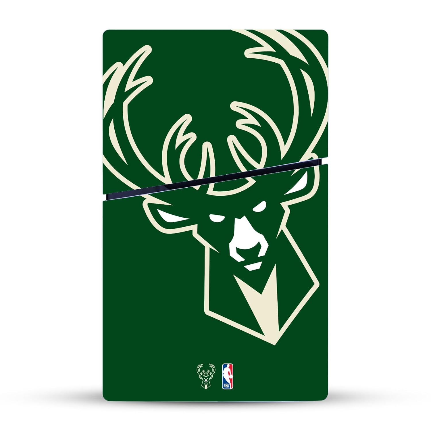 Head Case Designs Officially Licensed NBA Oversized Milwaukee Bucks Logo Vinyl Sticker Gaming Skin Decal Cover Compatible With Sony PlayStation 5 PS5 Slim Disc Edition Console