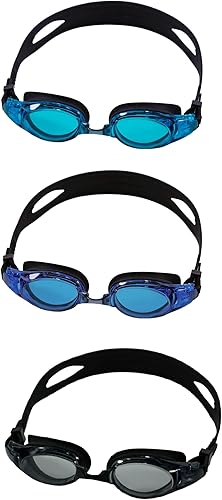 3 Pack Unisex Swim Goggles for Adults and Kids Ages 6+ with 3 Durable Cases