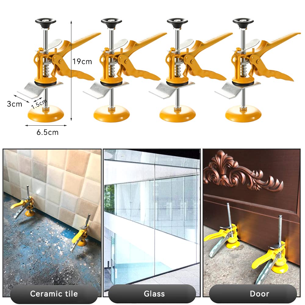 fliesenheber, Höhenversteller für Fliesen, 4 Stück Präzisions-Locator, Handheld Jack, robust und langlebig, geeignet zum Heben und Befestigen von Fliesen, Böden, Türen und Fenstern