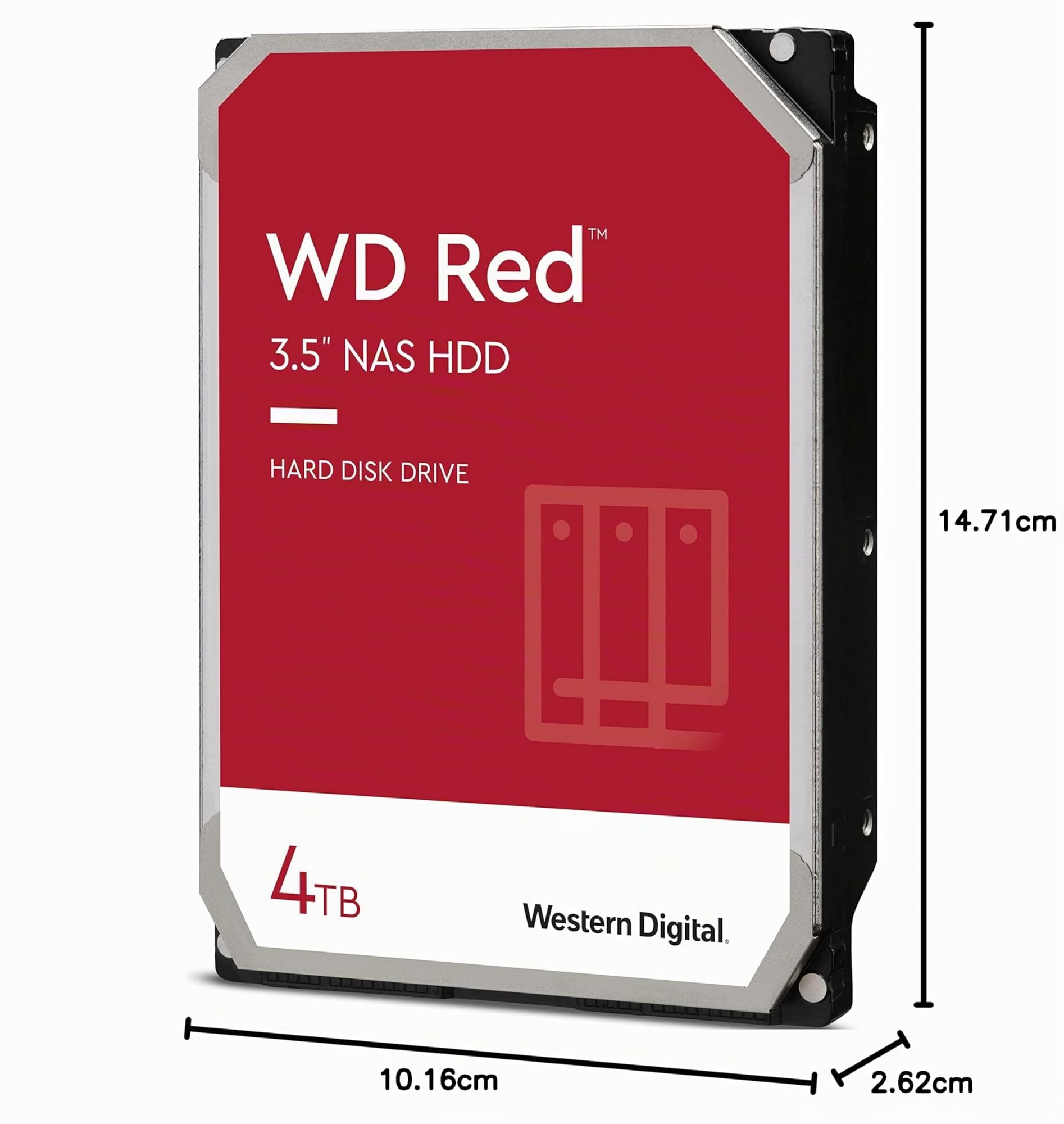 WD RED Unità Interna per NAS da 4 TB, 5400 Giri/Min, SATA 6 Gb/s, SMR, 256 MB di Cache, 3.5", Hard disk meccanico