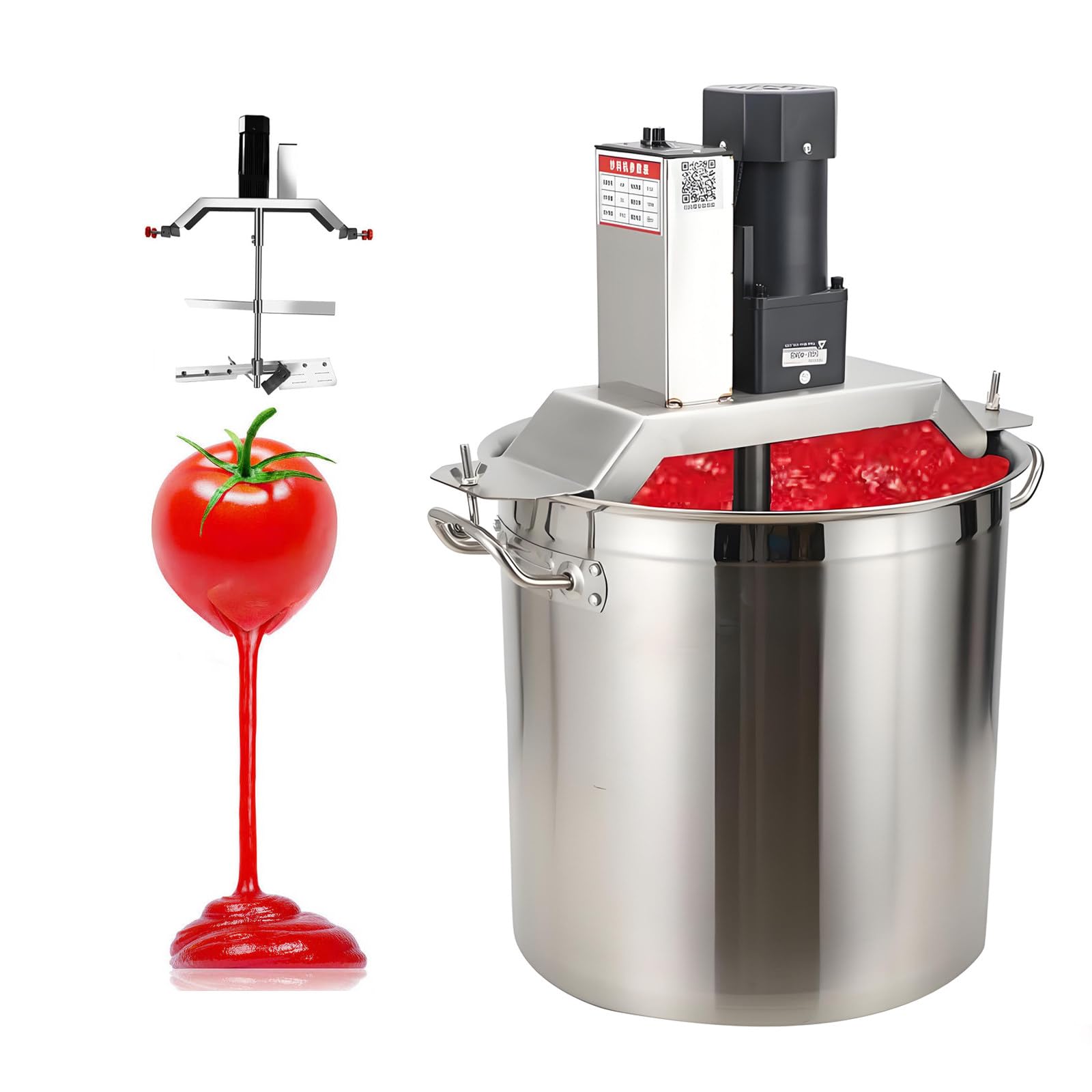 GLJTUO Electric Mixer Machine,Electric Food Mixer, Automatic Stirring Pot with Mixing Shaft and Scraper, 360° Even Stirring for Soups, Sauces, Jams, and Porridge, 40L Capacity,80L/21Gal