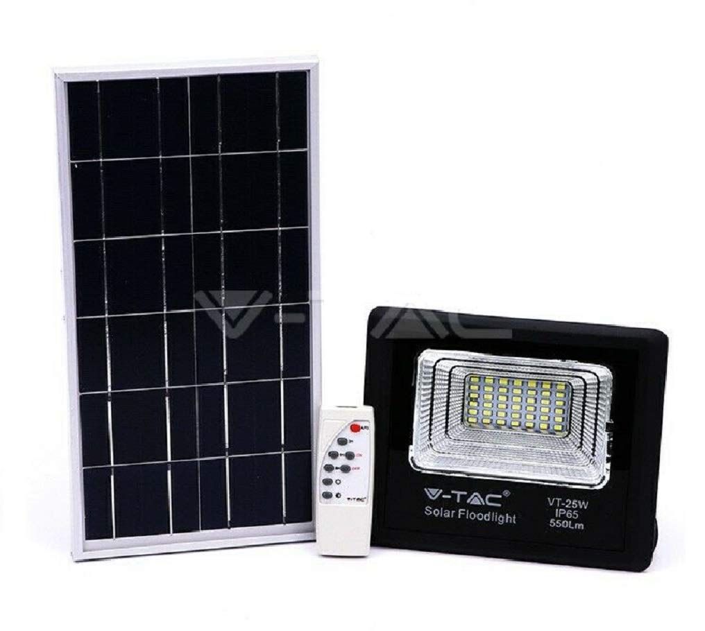 Faro LED 25W con Pannello Solare e Telecomando 6000K