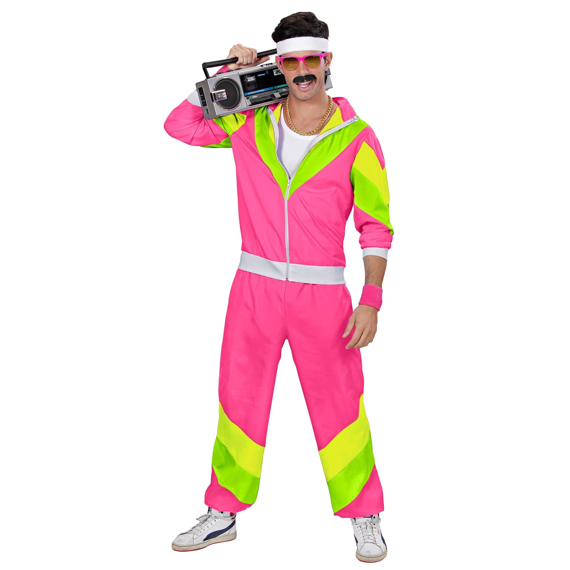W WIDMANN MILANO Party Fashion - Survêtement des années 80 | Costume avec veste et pantalon au look rétro, survêtement pour le carnaval, les soirées à thème, les festivals