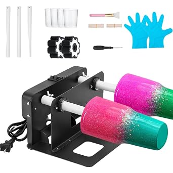 Cup Turner Double Tumbler Steel Frame Epoxy Resin Drying DIY Tumbler Turner Epoxy Glitter for Craft Epoxy Tumblers Black