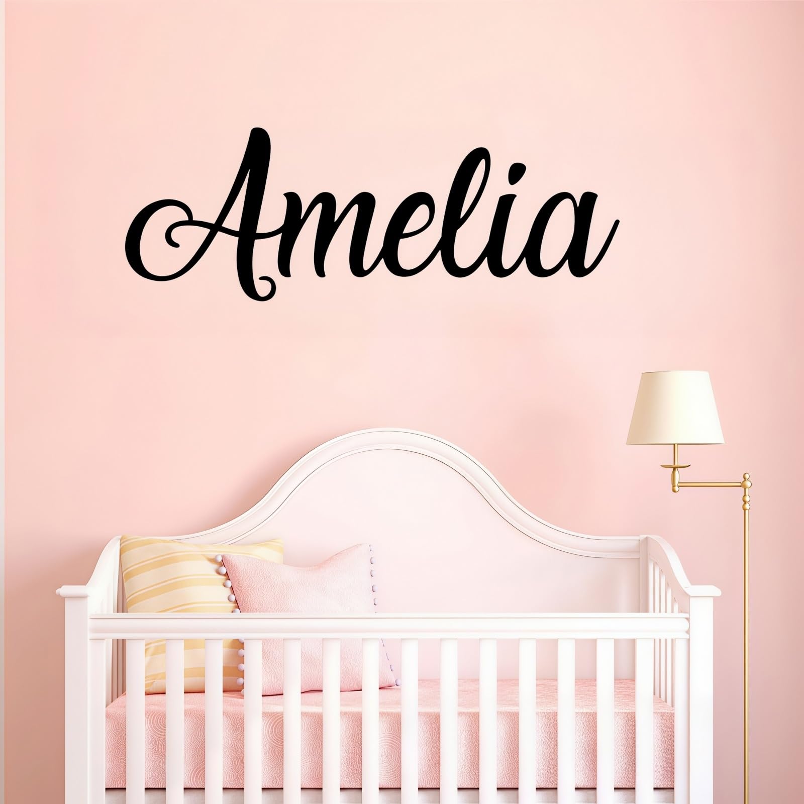 Custom Name Wall Decal for Nursery, Personalized Vinyl Lettering Sticker for Bedroom & Playroom Decor, Removable Elegant Name Stickers(L)