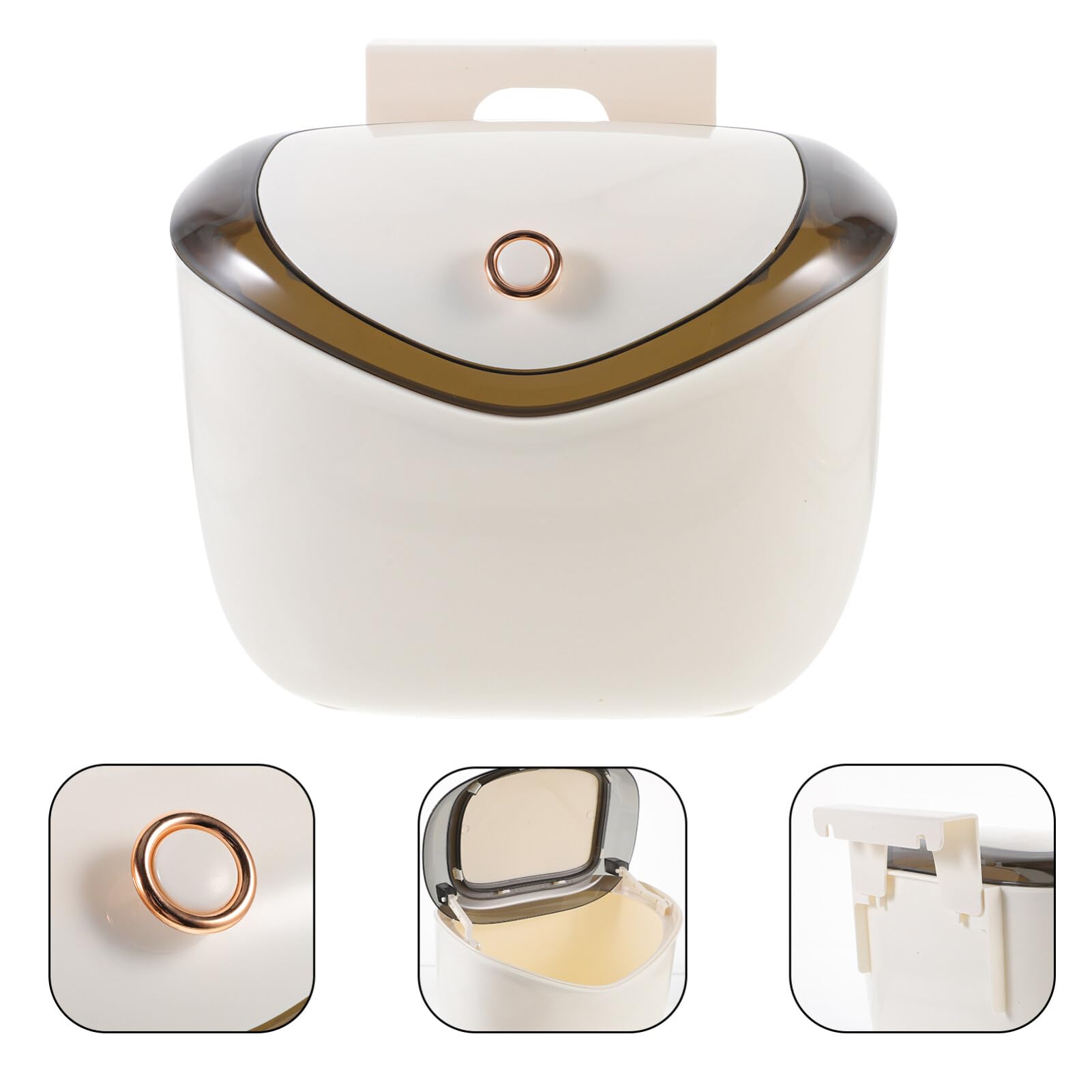 Kichvoe Hanging Kitchen Trash Can Wall-Mounted Waste Bin Elegant for Kitchen Bathroom Versatile Garbage Holder for Cabinets Easy Access Waste