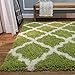 Maxy Home Shag Area Rug, New Moroccan Trellis Green, Everyday Use, 5' x 7' (60 inch x 84 inch)