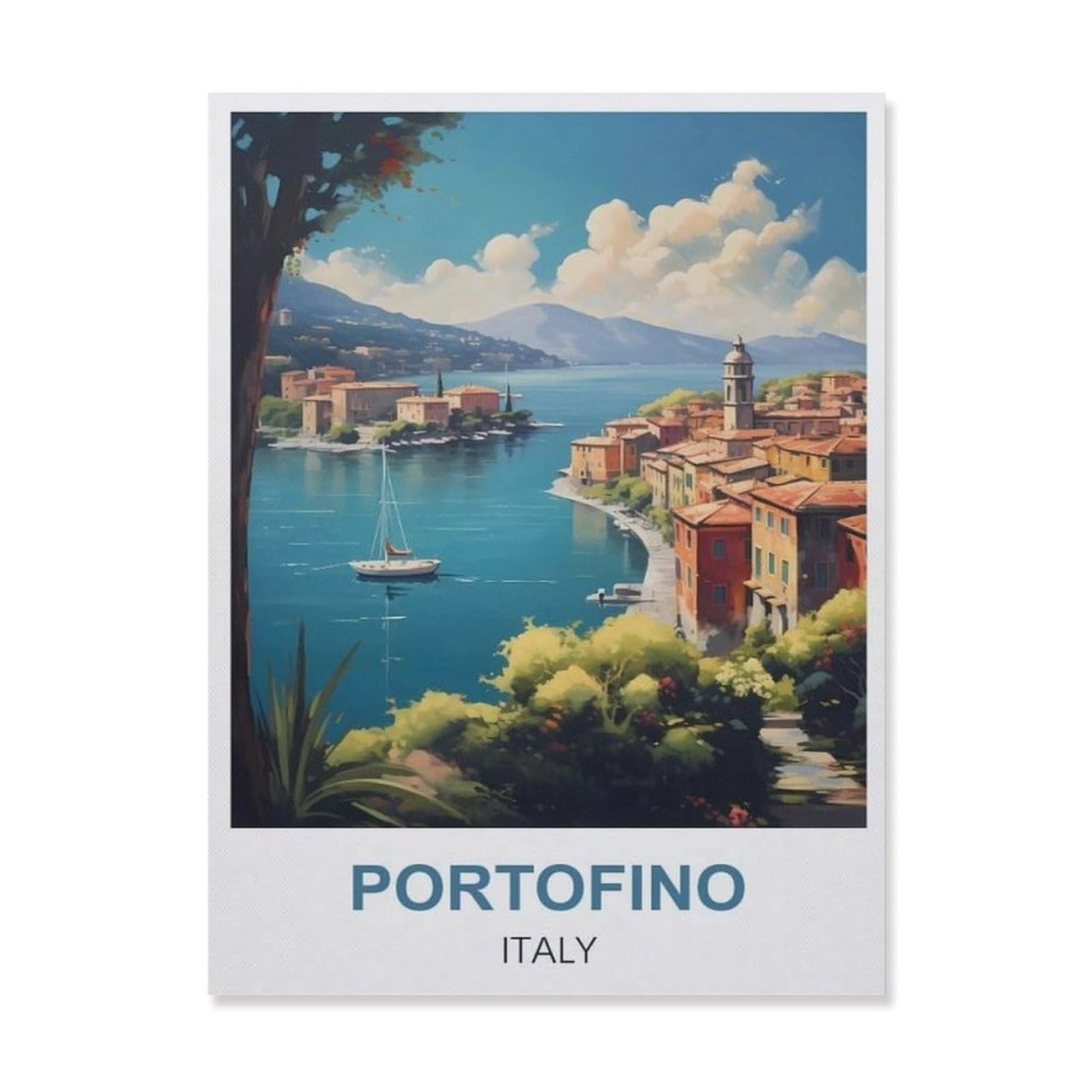 Funny Metal Tin Signs，Portofino Italy(15x30cm）
