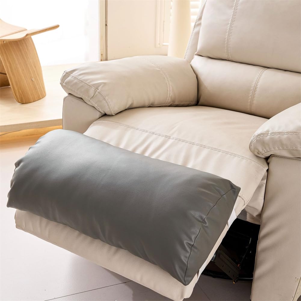 FZKun Leg Pillow for Recliner & Couch - Half Moon Sofa Footrest Cushion with Elastic Strap Comfy Bolster Pillow for Back Lumbar Knee Headrest Living Room Beauty Salon Manicure (Grey)