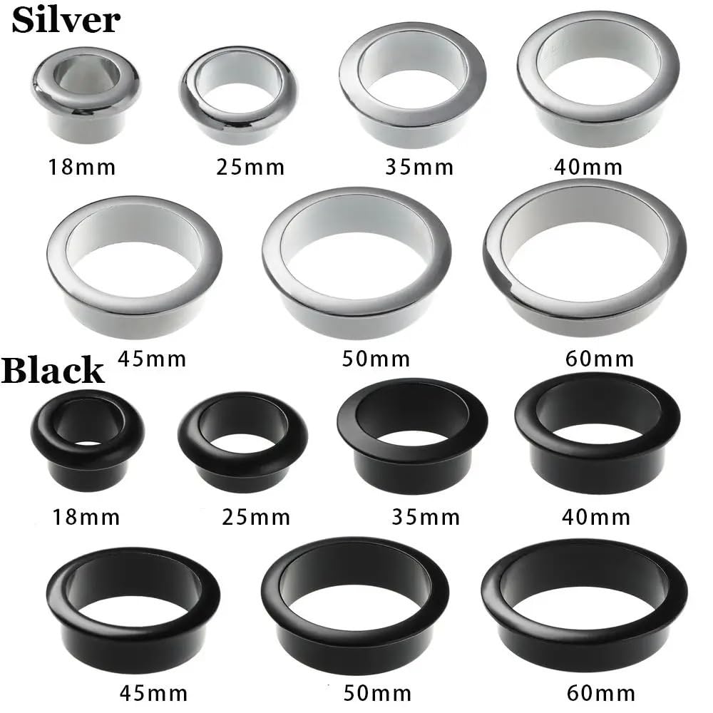 Fil électrique Passe-câbles de Bureau, 4 pièces, Cache-Trou en Alliage de Zinc, for boîtier de câbles, décoration d'armoire, Port de câbles, quincaillerie for Meubles(Black,45mm)