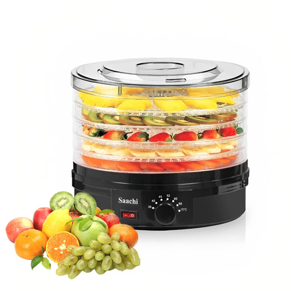 Saachi Food Dehydrator Kitchen Appliance,Food Dehydrators - NL-FD-4935 | Adjustable Timer | Temperature Control | Keep Warm Function | Dryer for Jerky, Herb, Meat, Beef, Fruit and To Dry Vegetables
