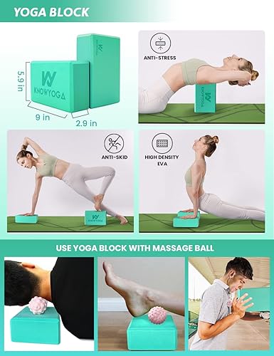 Miniatura 4 de Kit de inicio de yoga 12 en 1  El juego de yoga incluye esterilla de yoga, rodillo de espuma, 4 bandas de resistencia, bloques de yoga 2 paquetes