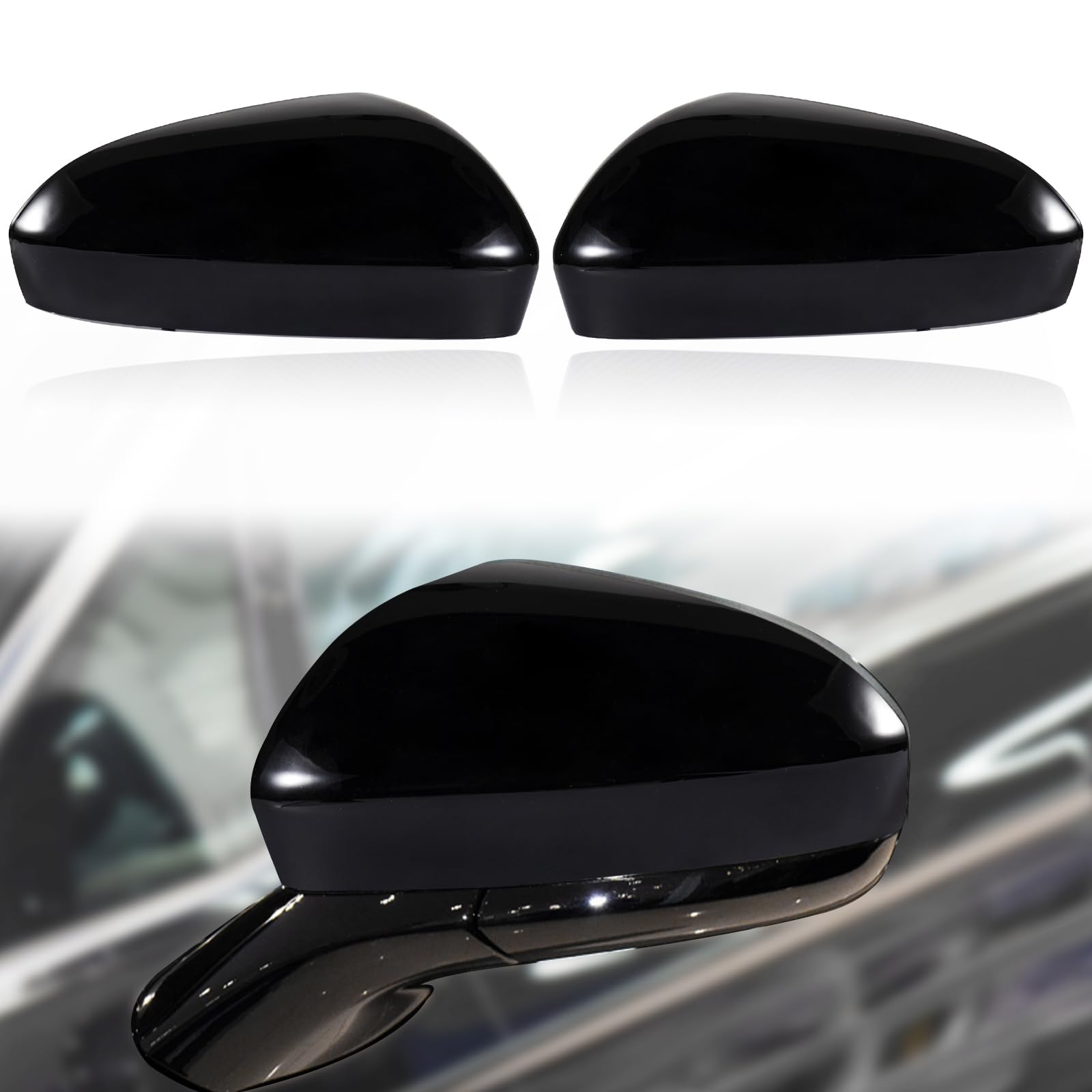 CZShiYueCar Rearview Mirror Cover Cap Housing Protective Cover for Exterior Mirrors Fit for Ford Fusion 2013-2018【Only for North American Version Without Turn Signal】‎A02RVP1201ABK(Black, Left Side)