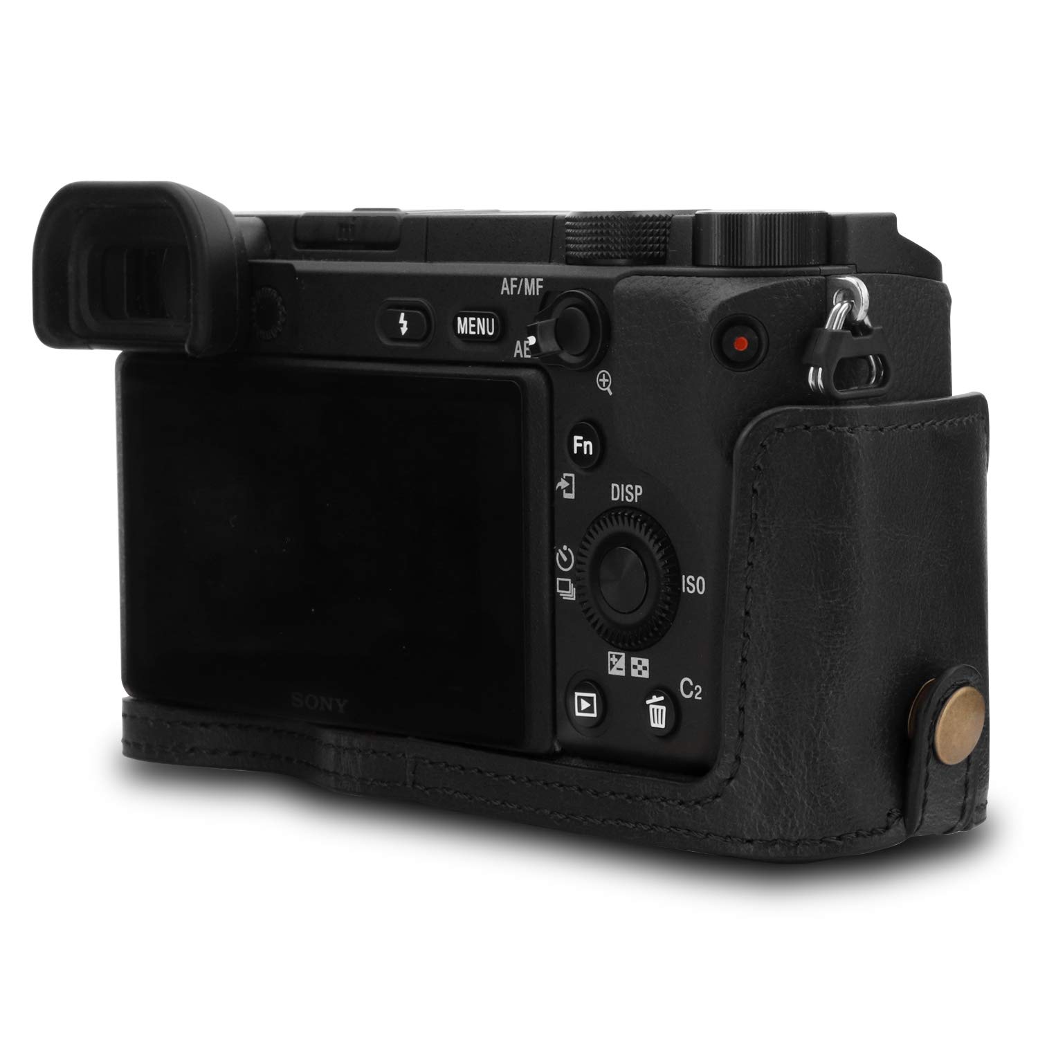 MegaGear MG1651 Ever Ready skórzane etui na aparat kompatybilne z Sony Alpha A6100, A6400 (16-50 mm) - czarne