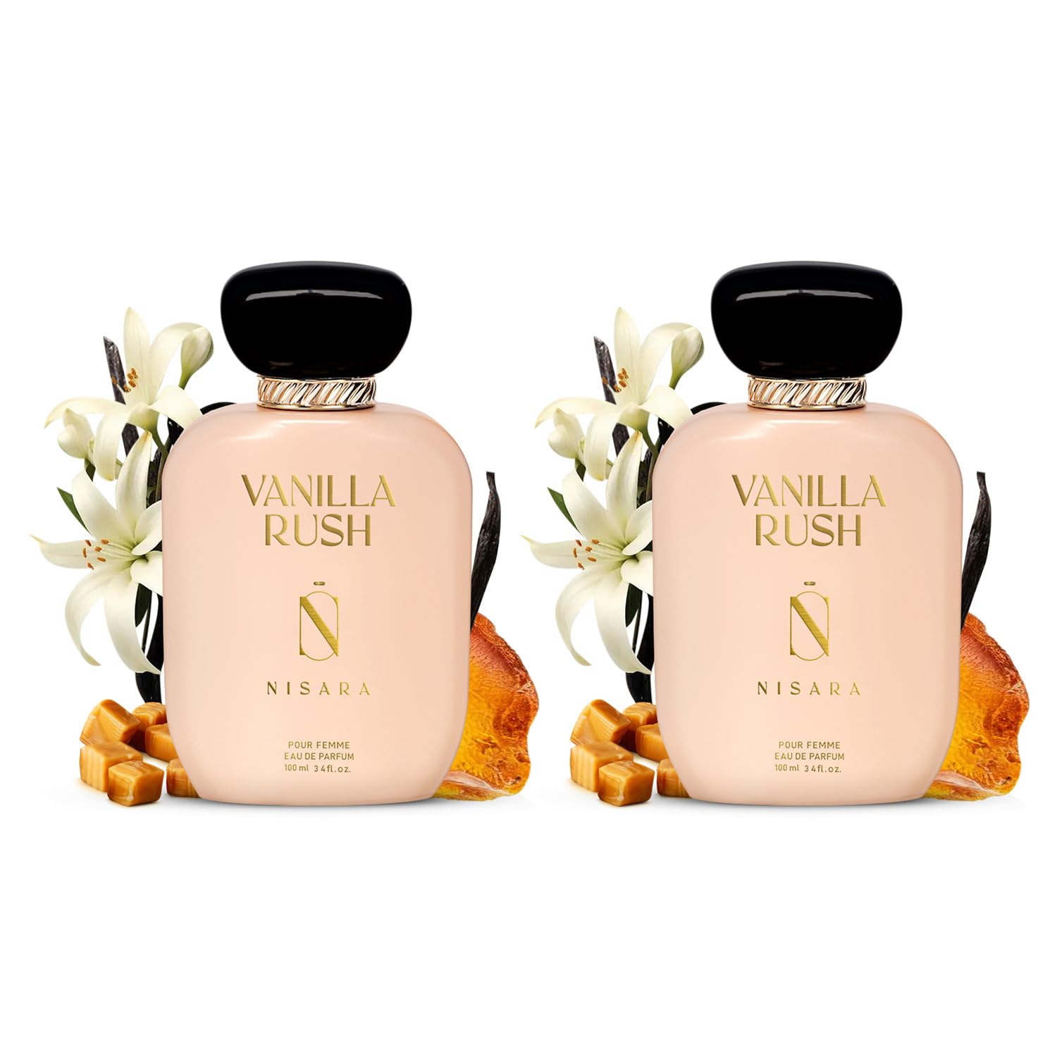 Nisara Vanilla Rush (Pack of 2) Eau De Parfum | Perfume For Women | EDP Scent Spray | Long Lasting | Fine Fragrance | Vanilla White Floral Caramel Amber Musk Wood | Luxury For All | 100ml-image-26