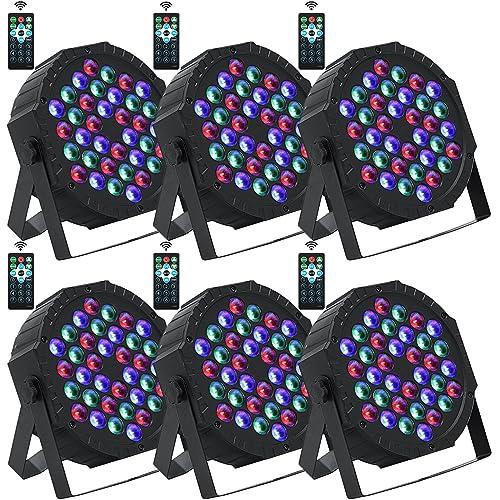 6 Pcs 36 LED Stage Lights RGB LED Par Lights 7 Channels...