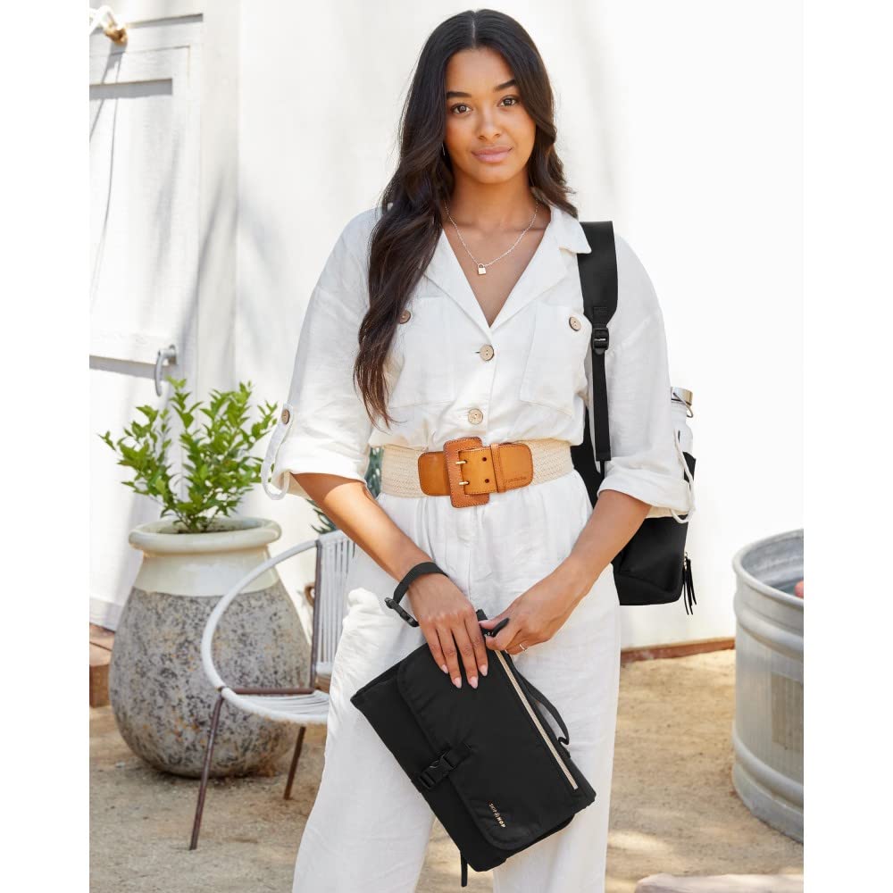 Skip Hop - Envi Luxe Eco-Wickeltasche, Schwarz, geräumige Wickeltasche für Babys und Kleinkinder, Organizer-Tasche mit vielen Fächern, leicht zu reinigen, ideal für unterwegs und als Mama-Tasche