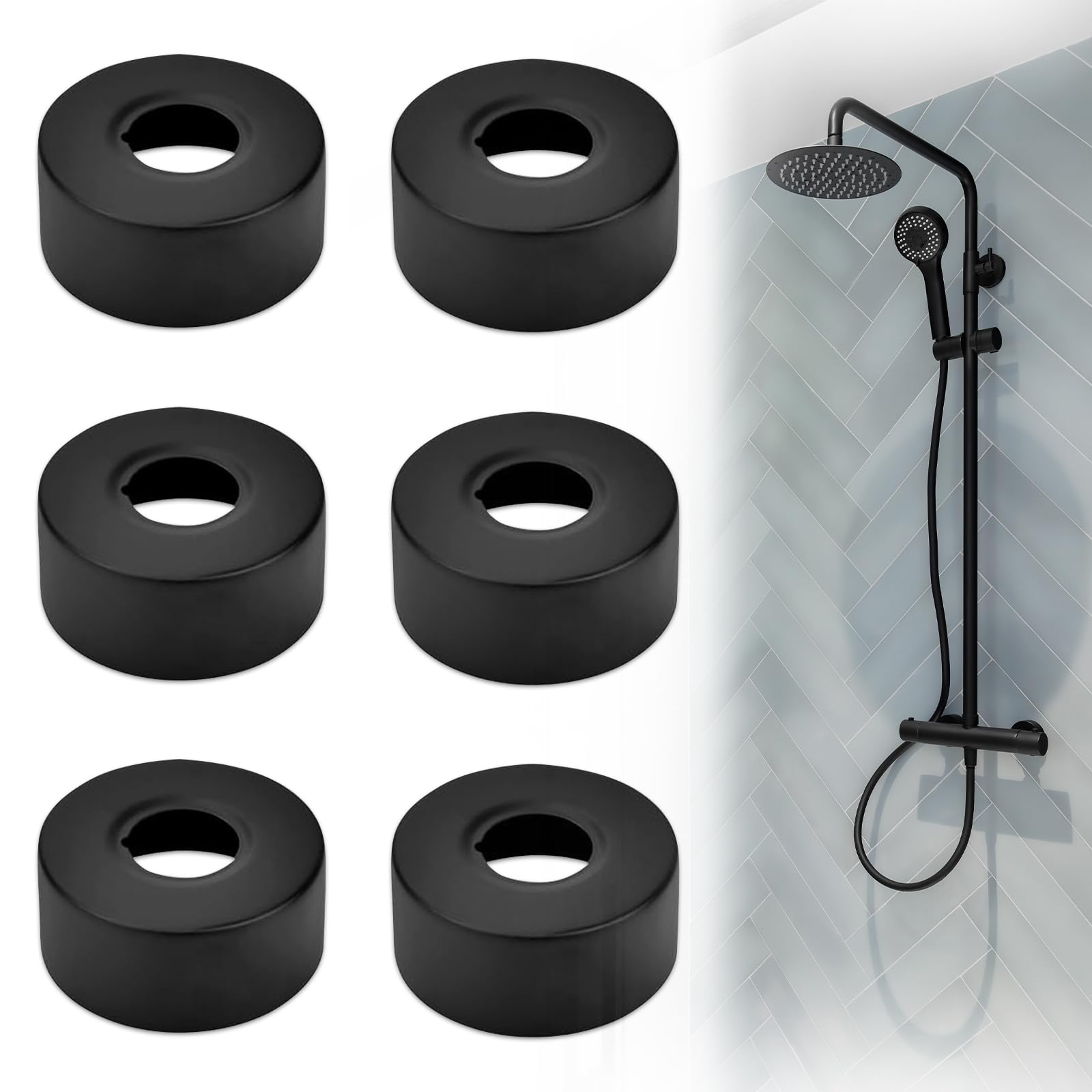 6 Piezas Embellecedor Grifo Ducha, Collares de Tubería Embellecedor Radiador Roseta de Acero Inoxidable Cubierta de Tubo para Baño Grifos Ducha Radiadores(25 MM)