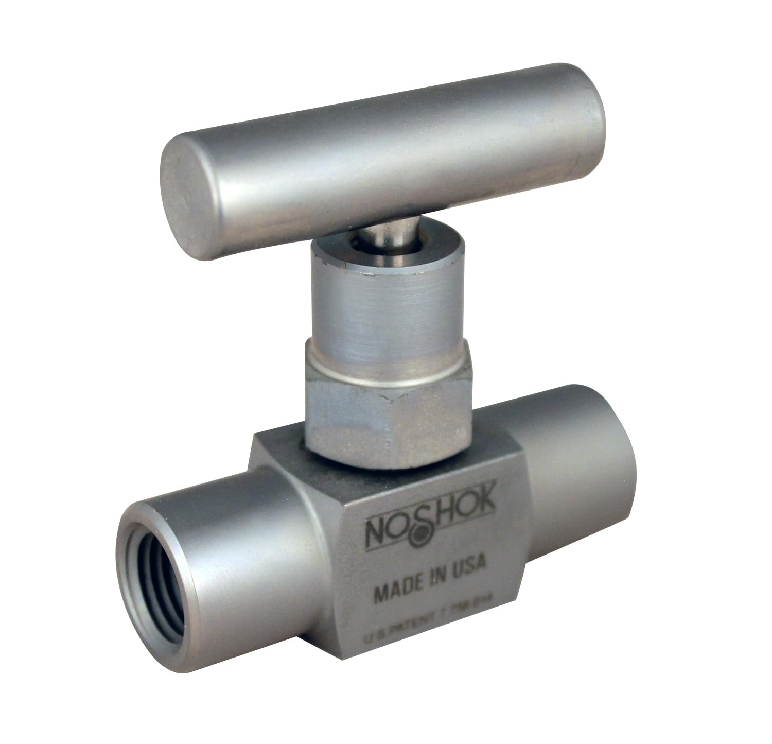 NOSHOK Steel Mini Needle Valve, 7/16-20 UNF Female x Female, 8000 PSI, Extended