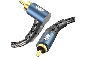 EMK Right Angle RCA Subwoofer Cable