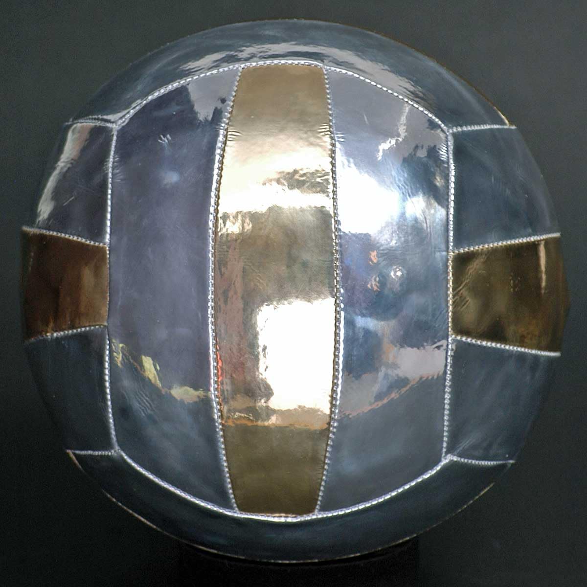 New Vintage Leather-Look Silver Gold PU Volleyball Size 4 Retro Style 18 Panel Ball