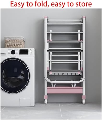 Miniatura 8 de Tendedero plegable para interiores, estante de secado de ropa plegable de 3 niveles, estante de secado independiente, con alas de altura ajustable,