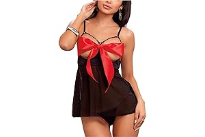 JuicyRose Unwrap Me Babydoll Red Bow Lingerie Set Sleepwear: A Sultry Expression of Desire