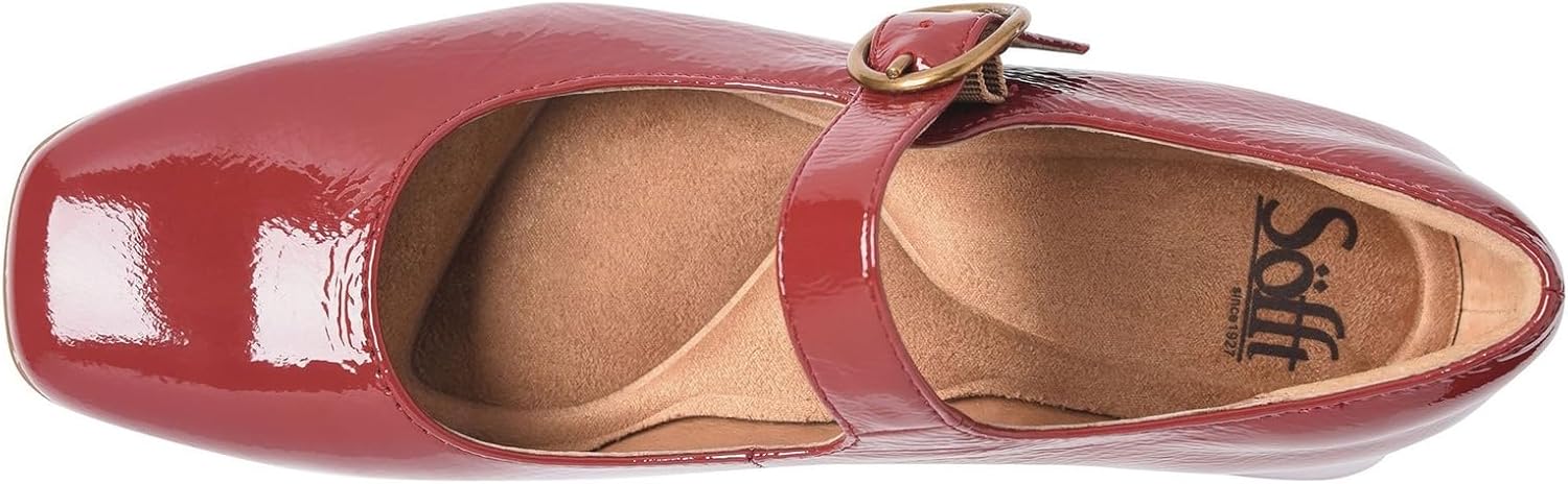Sofft Womens Laura, Red Crinkle Patent, 7.5, Medium