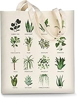 Vista 14 de Bolsa de lona AUSVKAI estética para mujer, lindas bolsas de tela reutilizables de algodón para compras, playa, comestibles